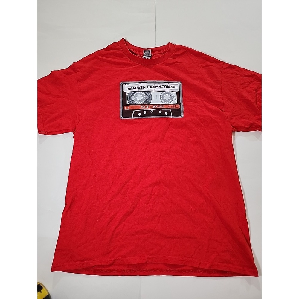 Gildan remix Music Band Retro Cassette Tape Concert Tour Shirt Size‎ Large